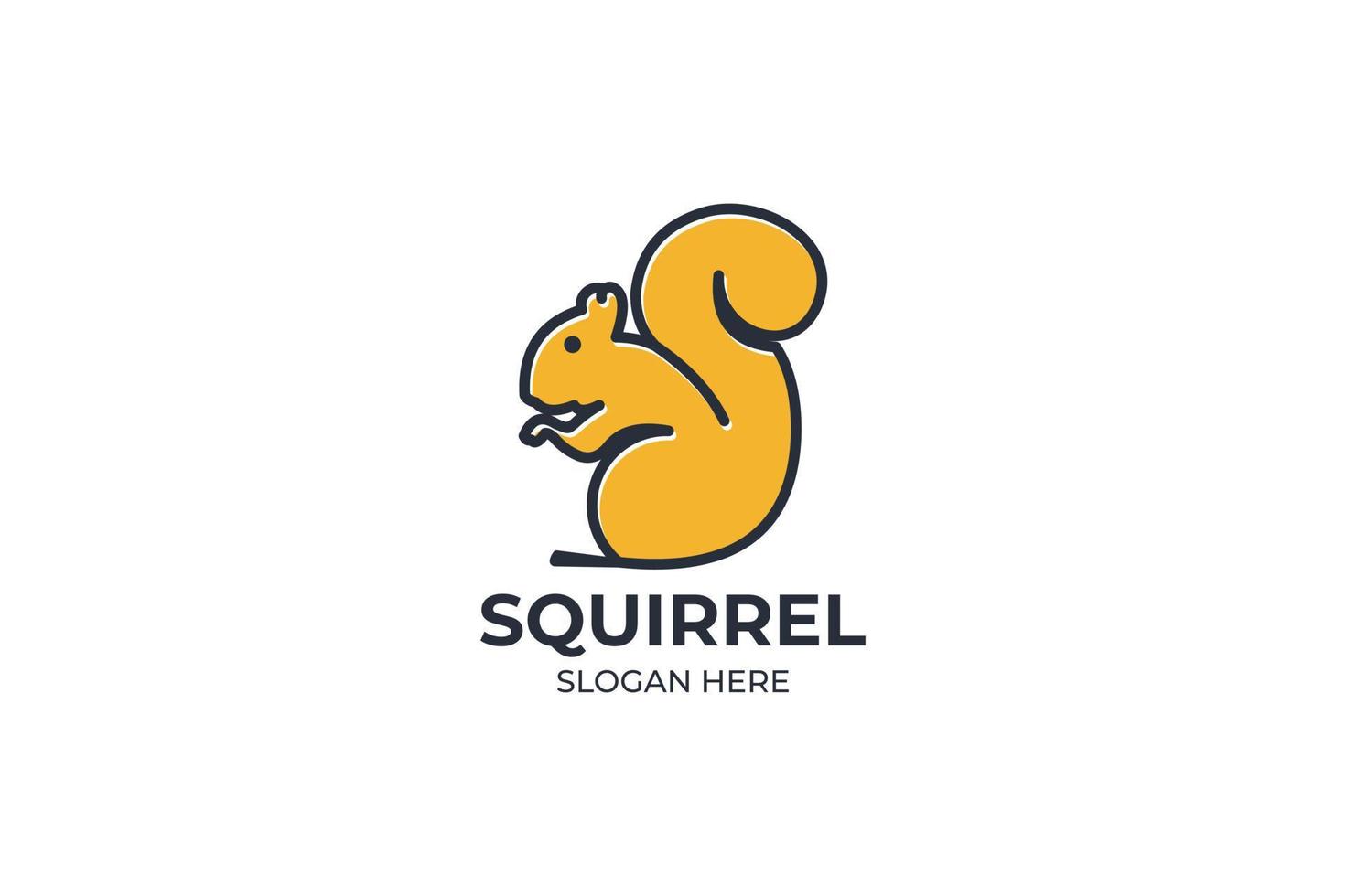 simple and minimalist squirrel logo set vector