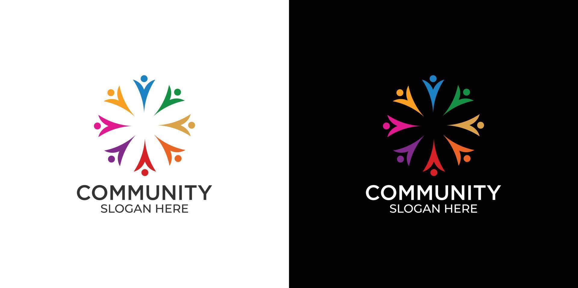 set logo community for company and agency vector