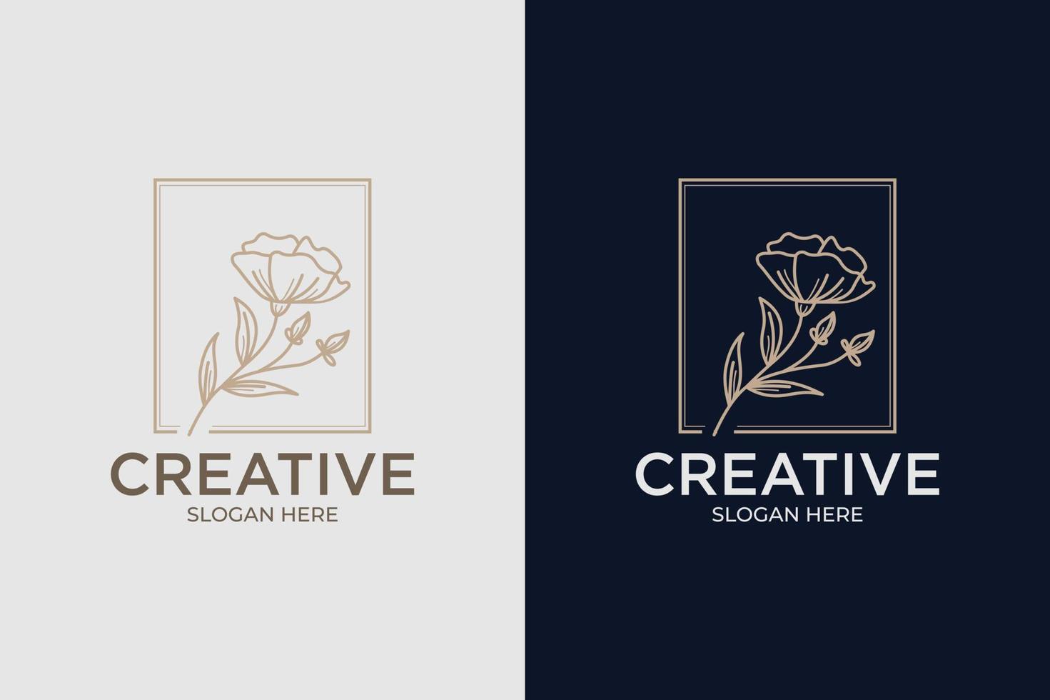 simple and modern decorative flower logo set vector