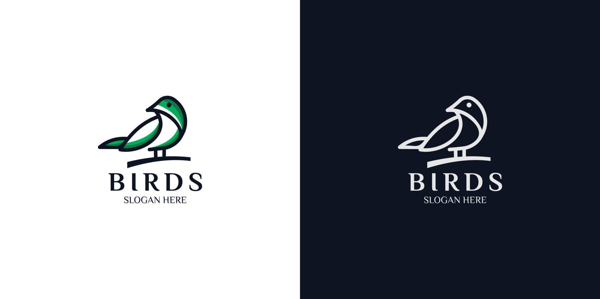 minimalist linear style bird logo set vector
