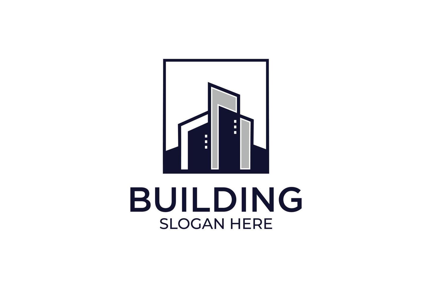 simple and minimalist building logo set vector