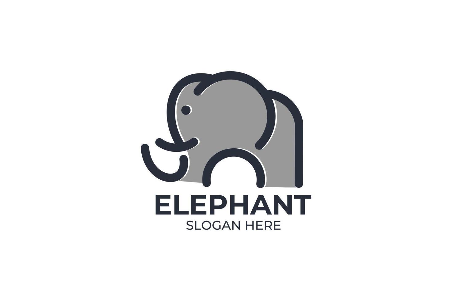 conjunto de logotipo de elefante simple y minimalista vector