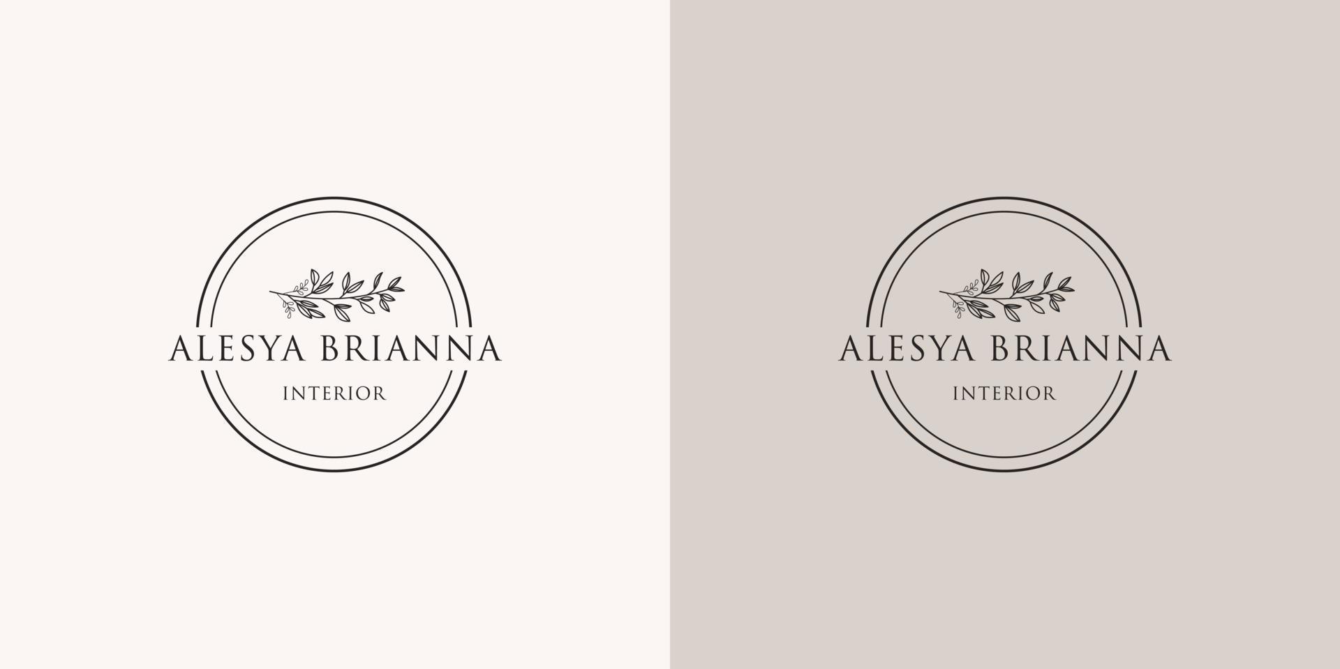 hand drawn minimalist interior logo set vector