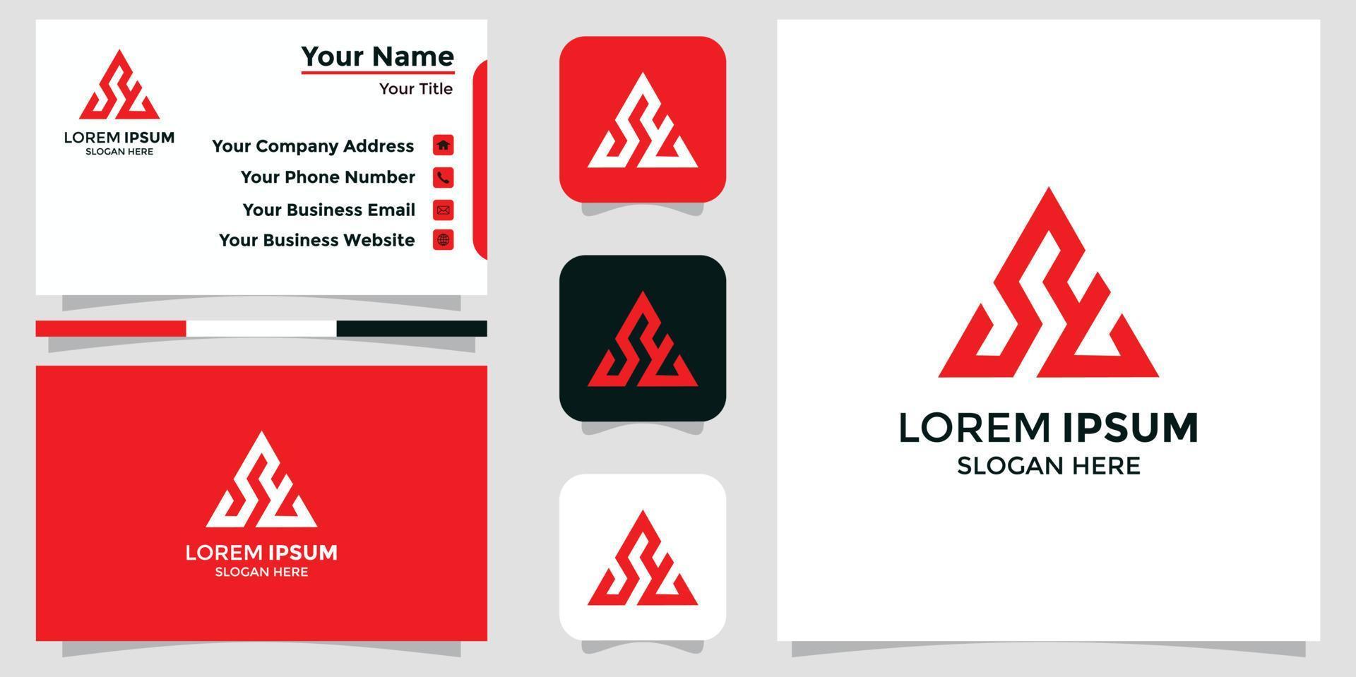 SE letter logo and branding card vector