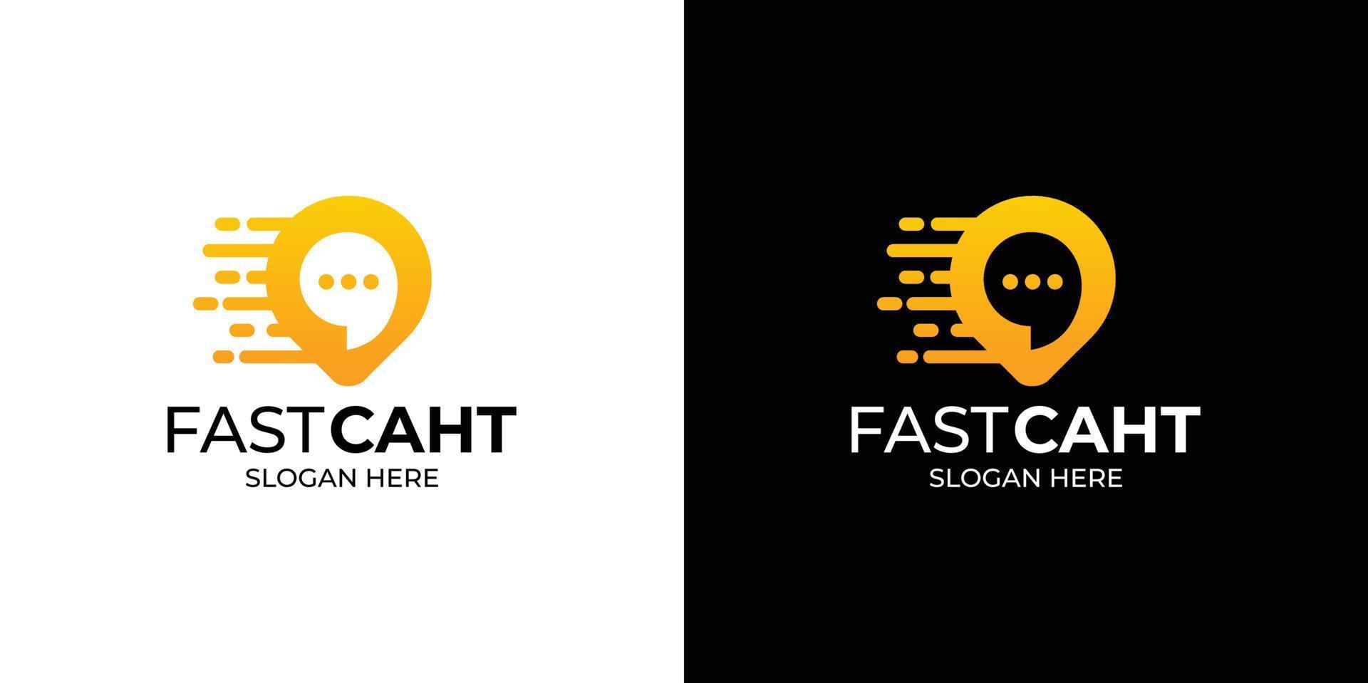 logotipo de chat rápido con estilo moderno vector