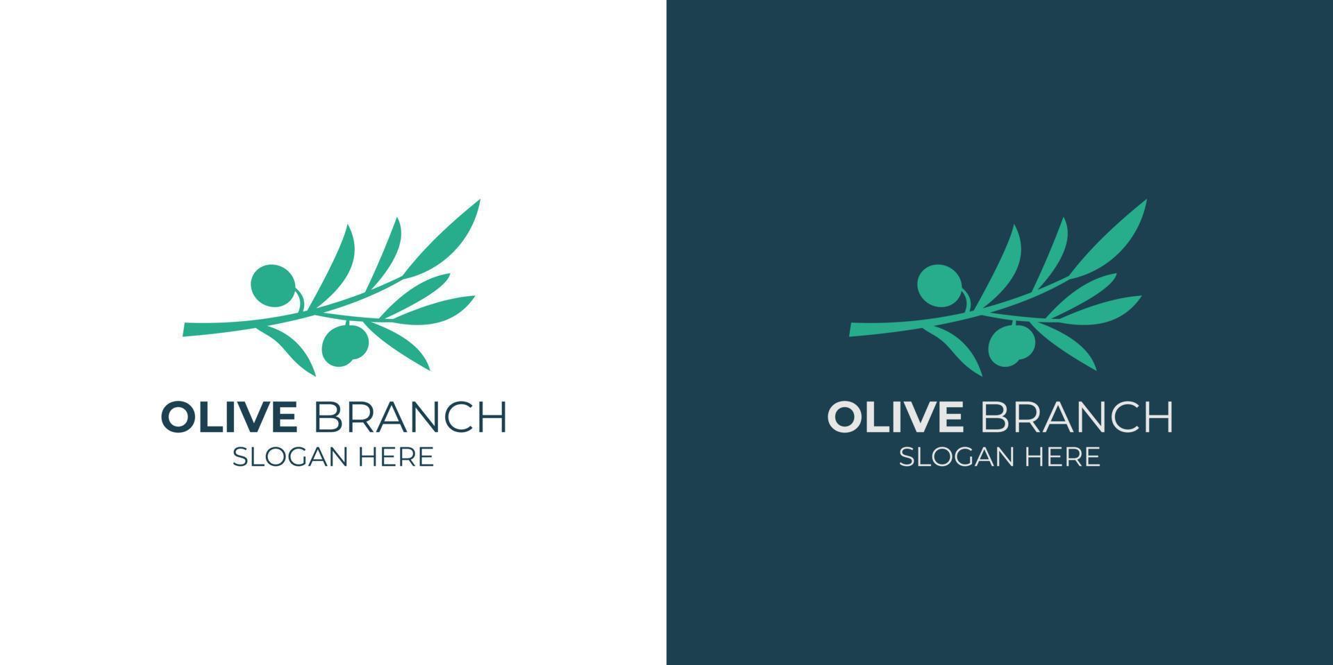 olive branch simple logo set vector