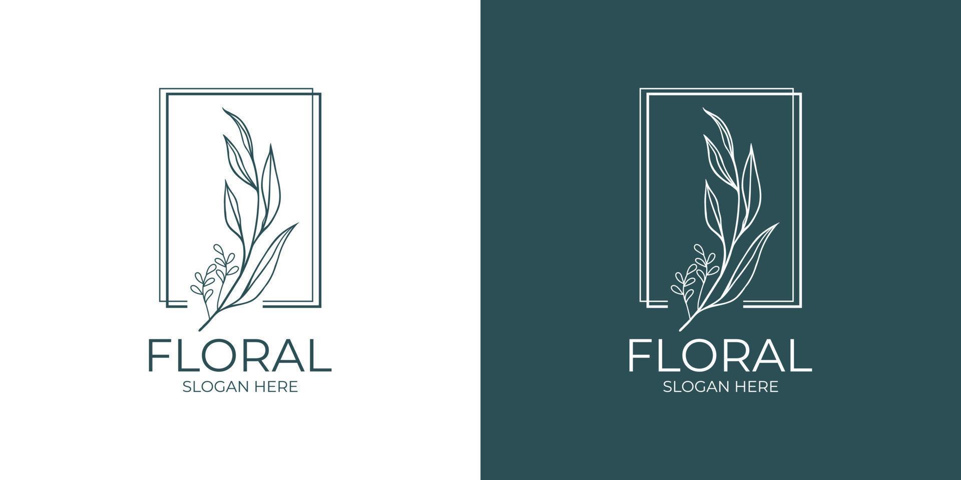 modern and minimalistic floral logo set vector