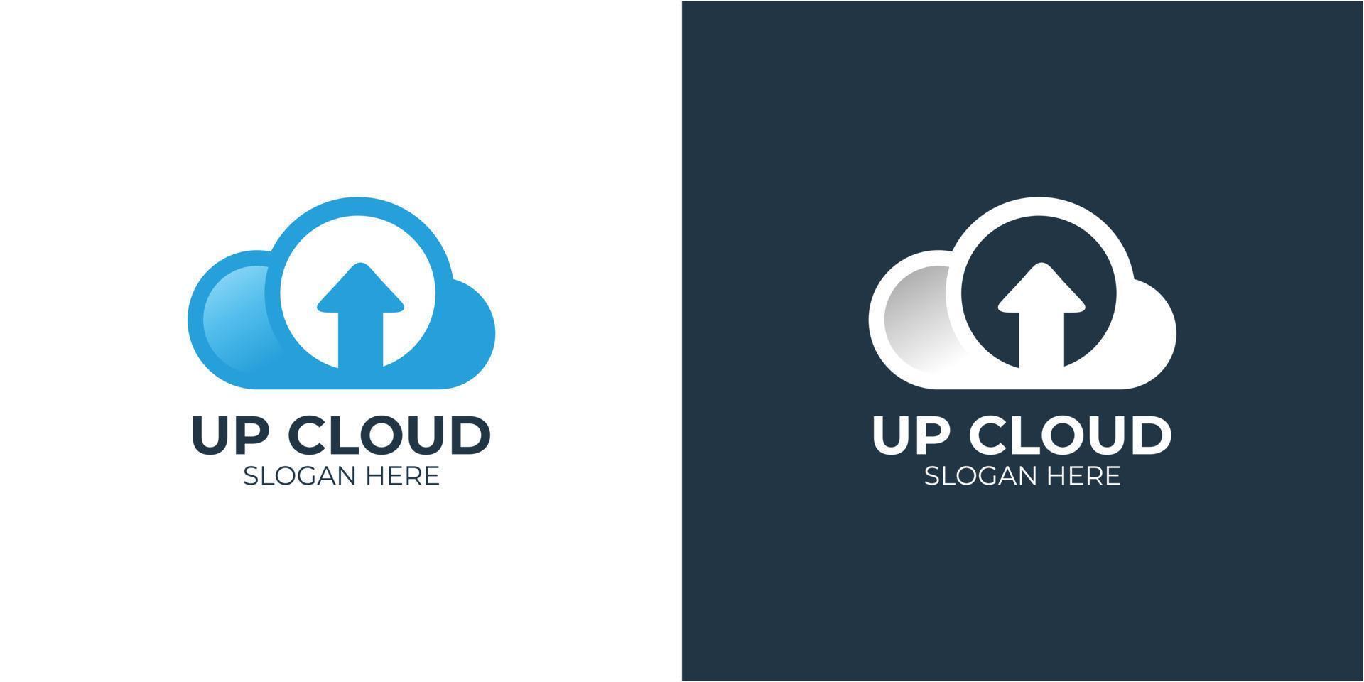 minimalist elegant cloud logo set vector