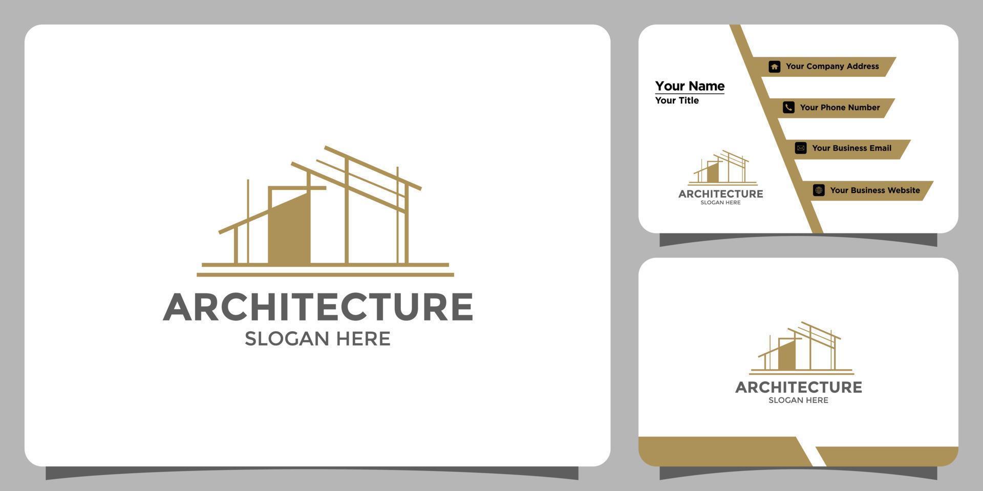 modern architecture logo design and branding card template vector