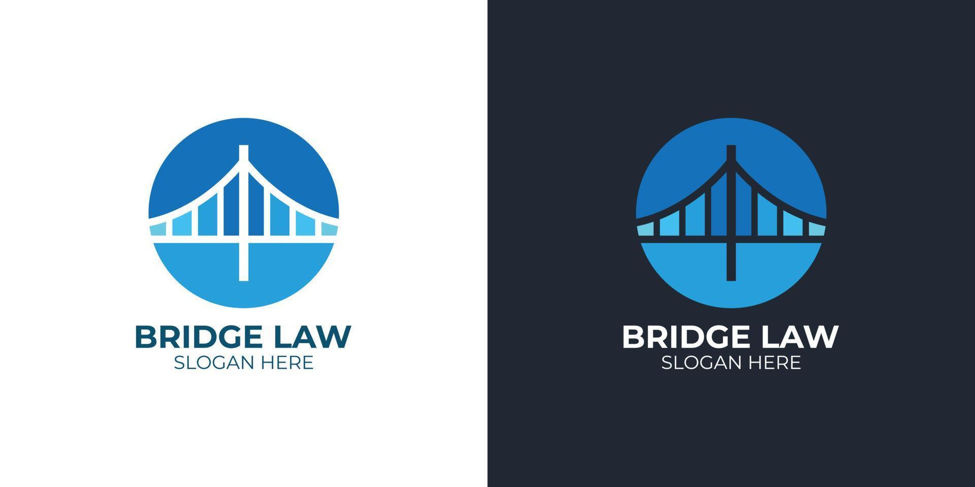 conjunto de logotipo de ley de puente elegante minimalista vector