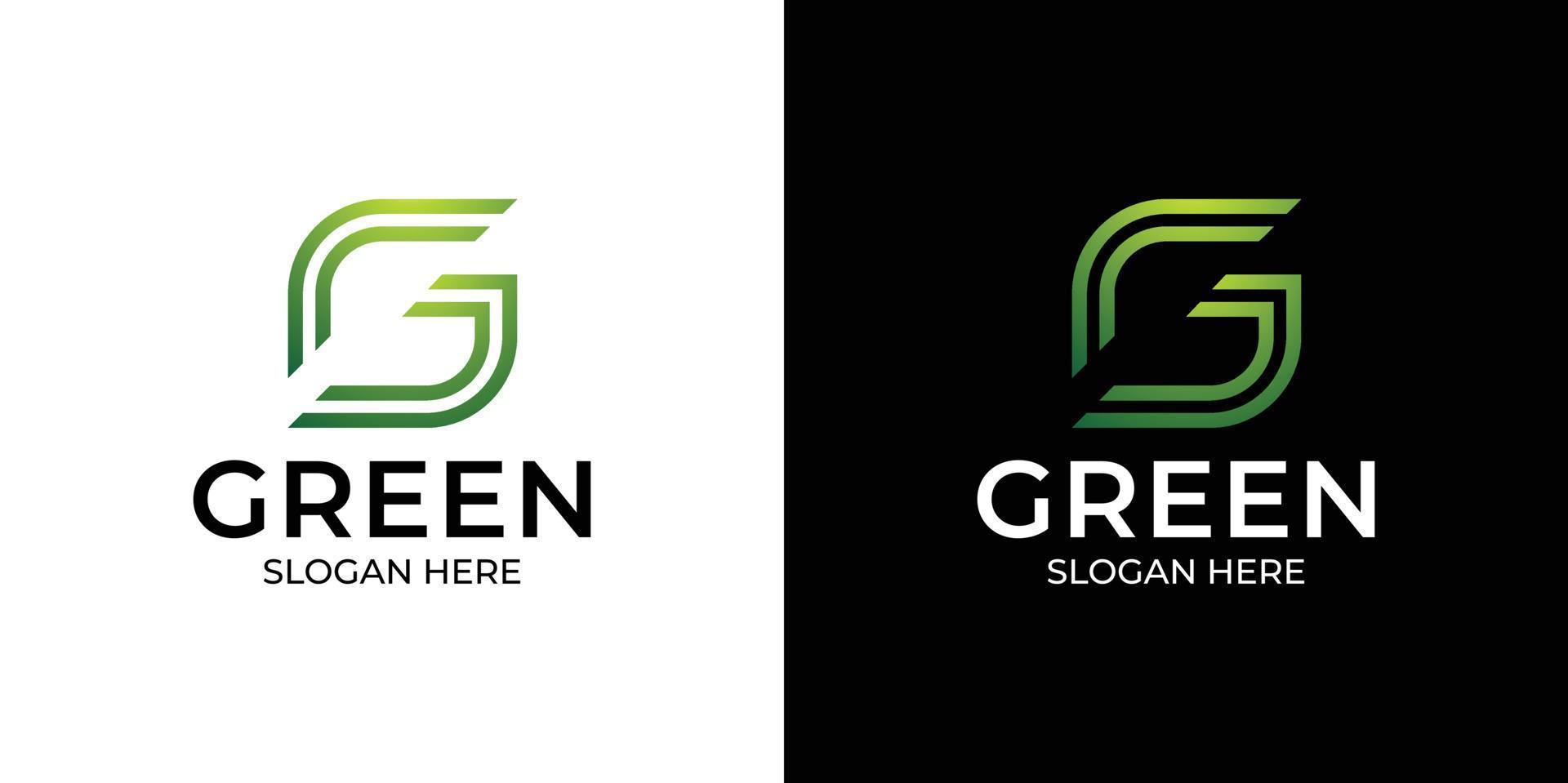 set of initial letter G logo in modern style vector