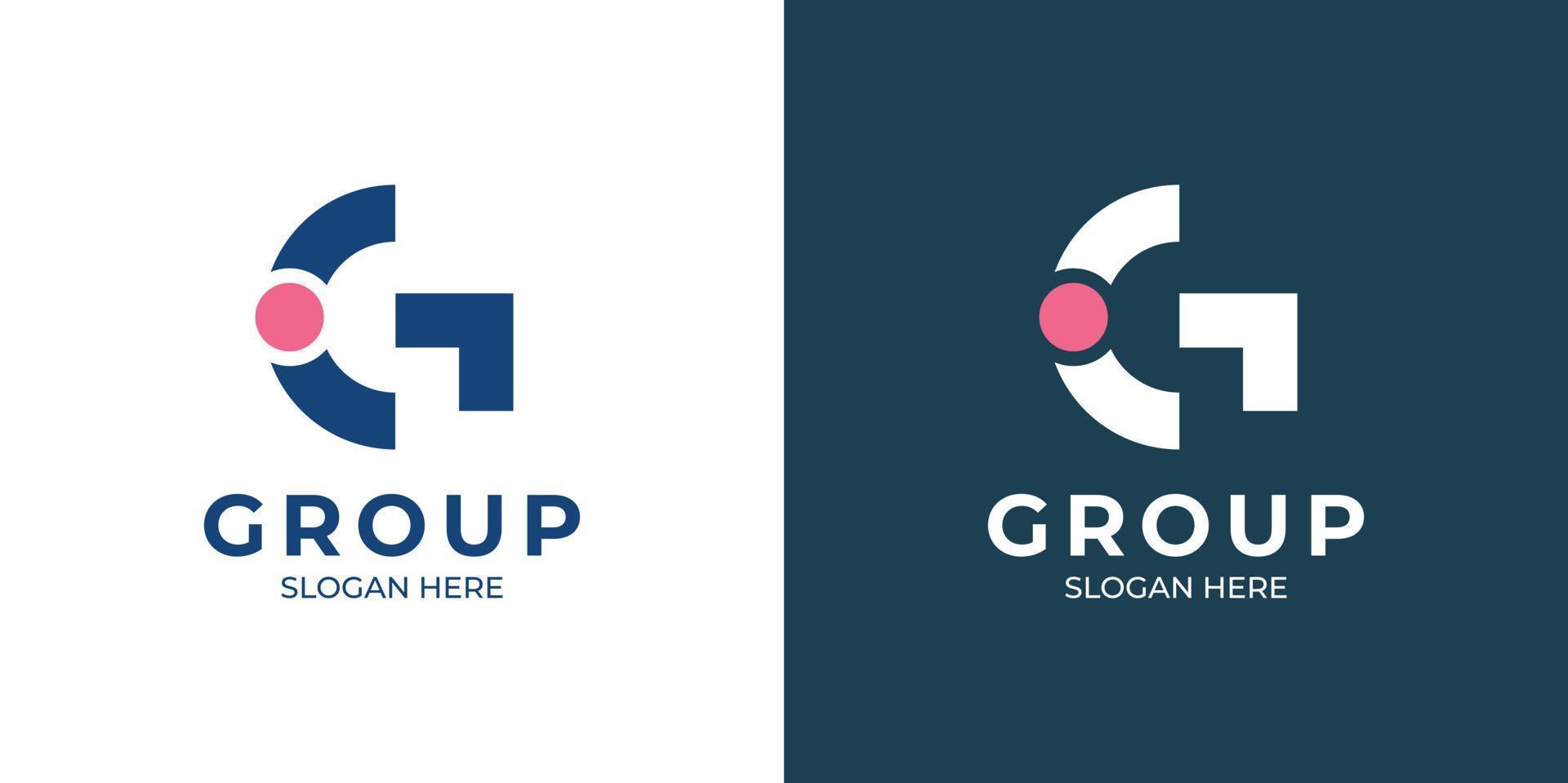 minimalist and elegant group logo set vector