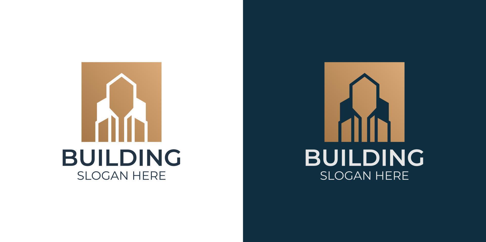 minimalist building design logo set vector