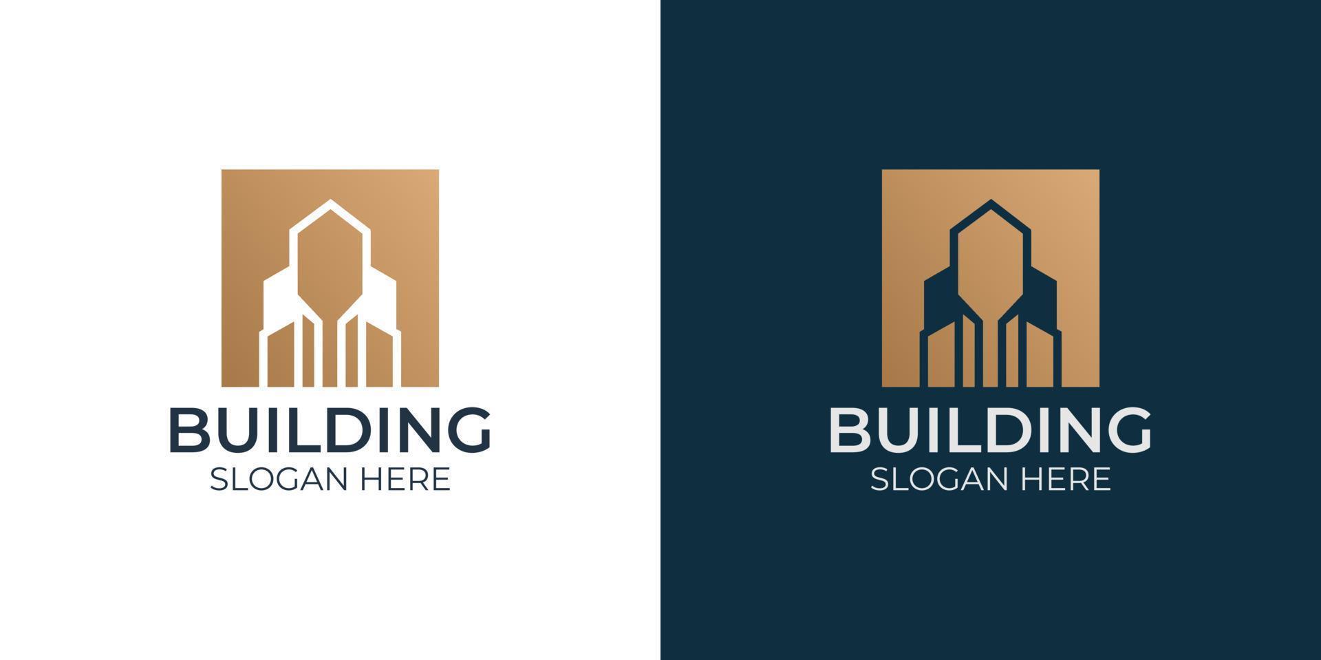 conjunto de logotipo de diseño de edificio minimalista vector