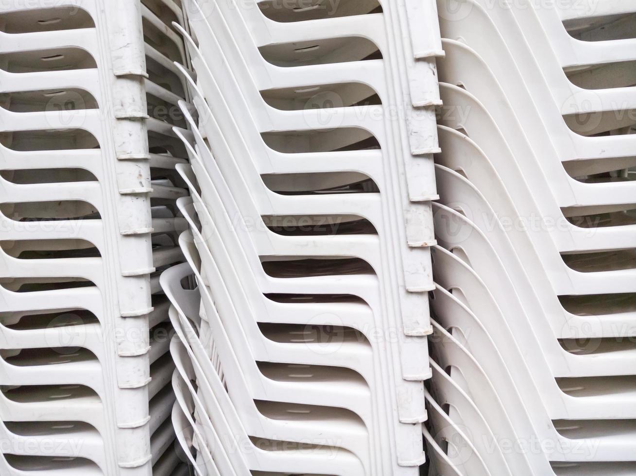 Plastic chair pattern is stacking. photo