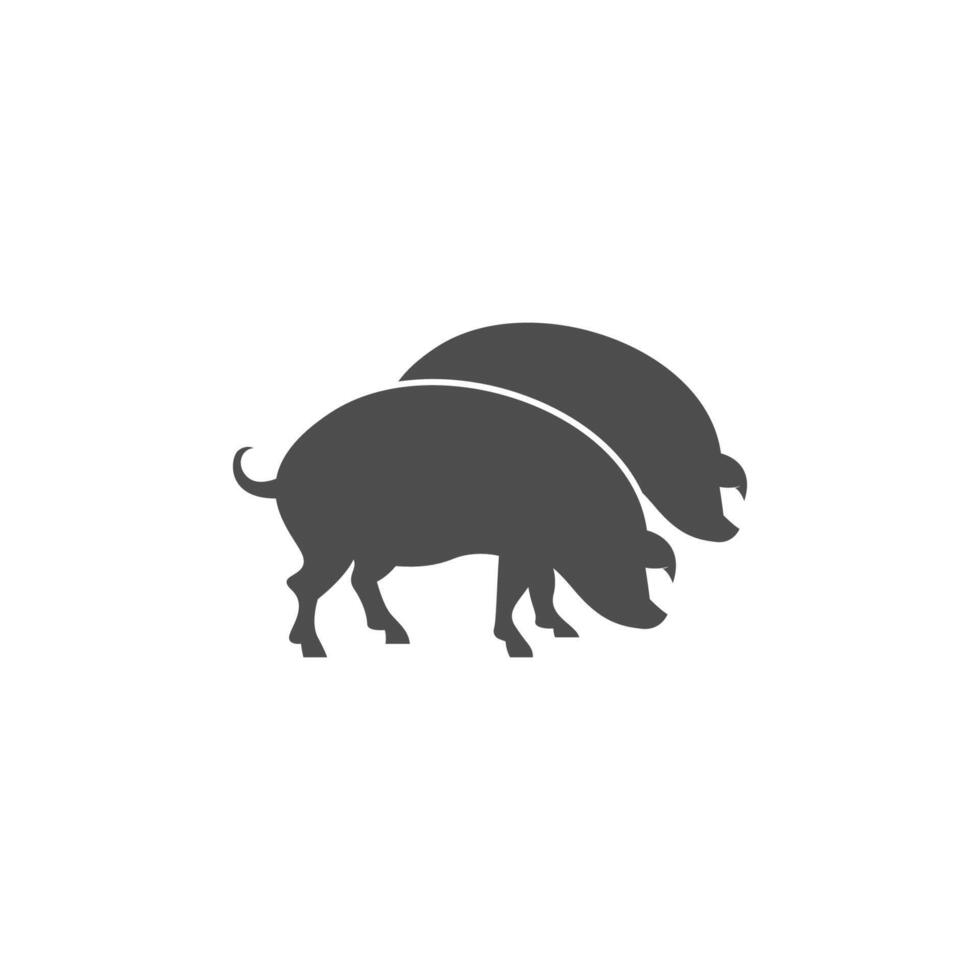 Pig icon logo design concept illustration template vector