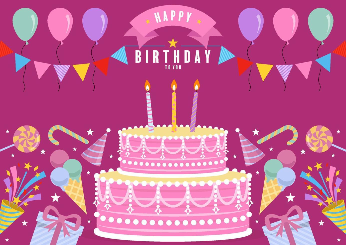 happy birthday greetings card. vector