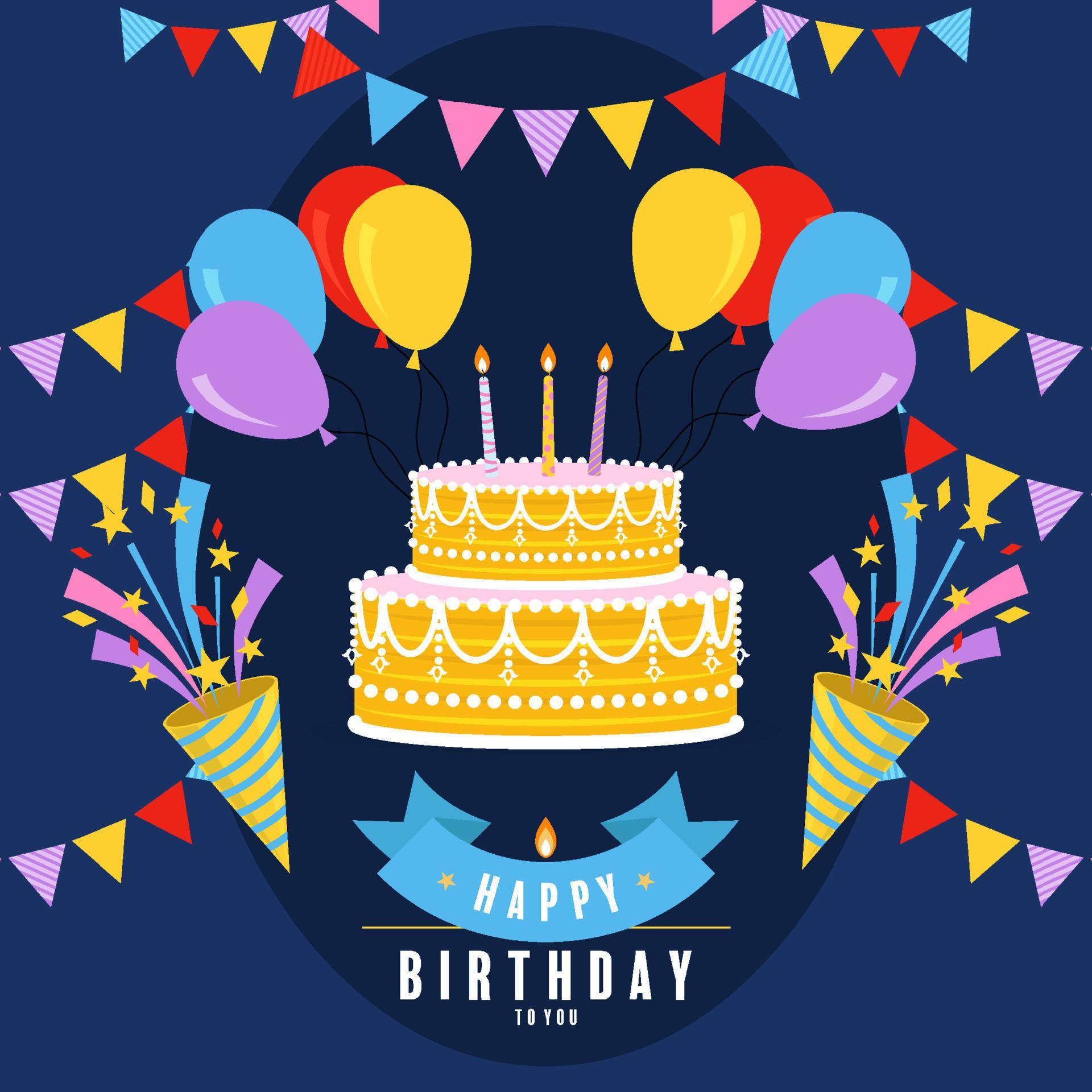 happy birthday greetings card. 7958606 Vector Art at Vecteezy