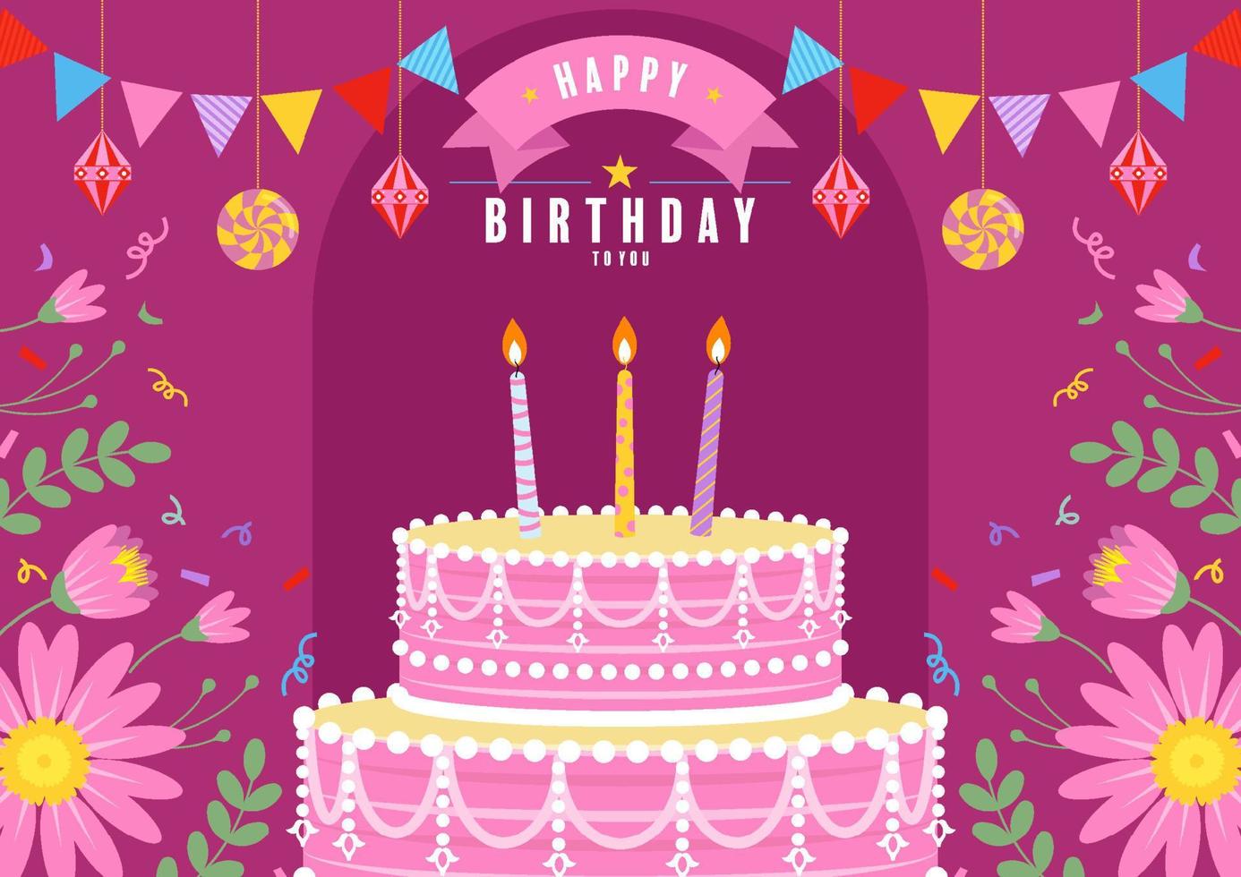happy birthday greetings card. vector