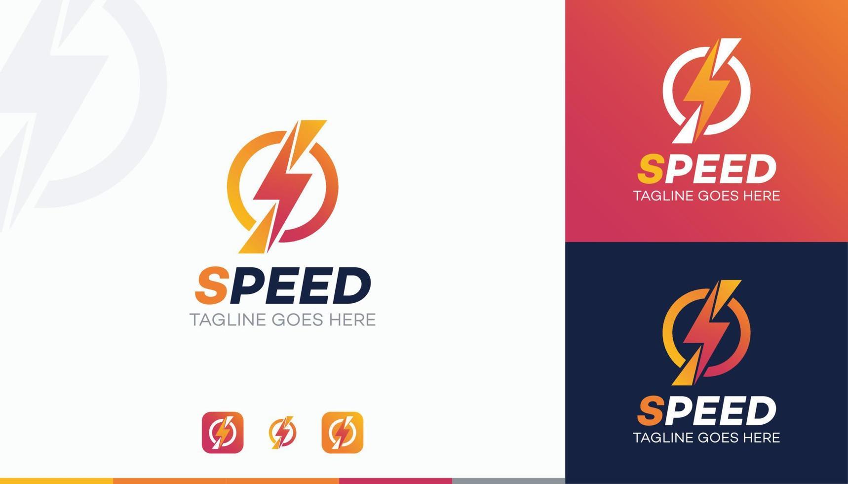 Letter S Speed Logo Design - Flash Thunderbolt Energy Power Logo vector