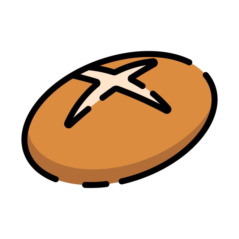 Cute Full Bread Flat Design Cartoon for Shirt, Poster, Gift Card, Cover, Logo, Sticker and Icon. vector