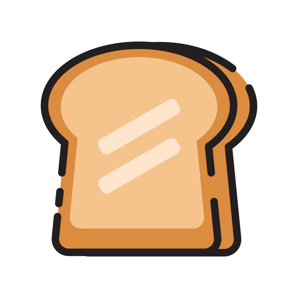 Cute Sliced Bread Flat Design Cartoon for Shirt, Poster, Gift Card, Cover, Logo, Sticker and Icon. vector