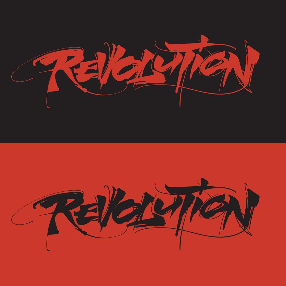 Revolution lettering text. modern calligraphy style vector illustration.