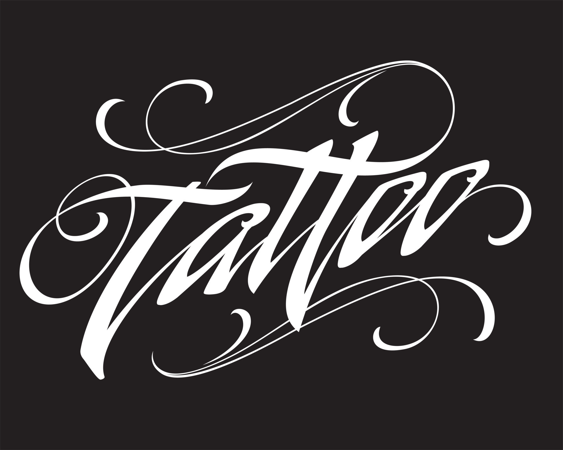 Tattoo Shop Lettering with calligraphic design elements 7958712 Vector Art  at Vecteezy
