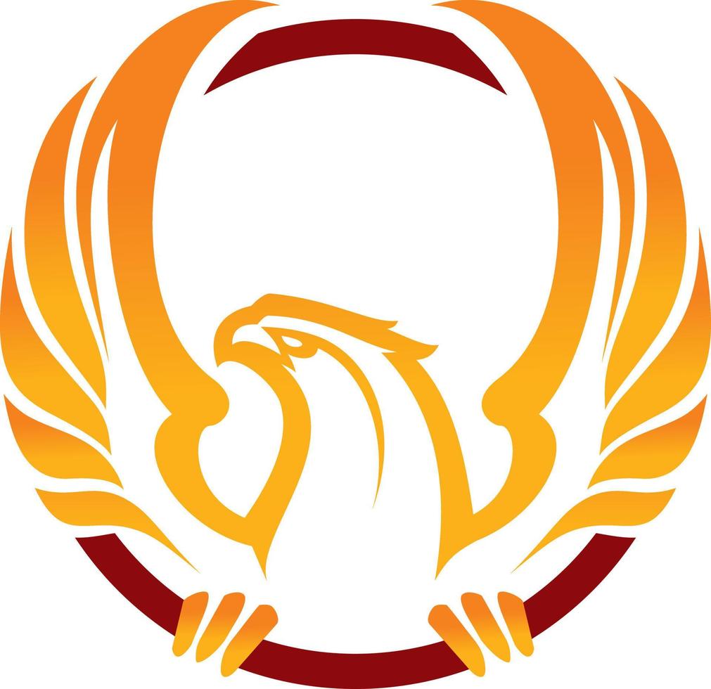 mascota deportiva fénix. etiqueta. logotipo aislado en blanco vector