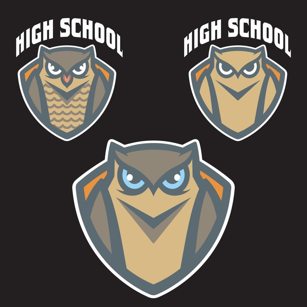 Owl Mascot for sports and esports isolate on the dark background vector