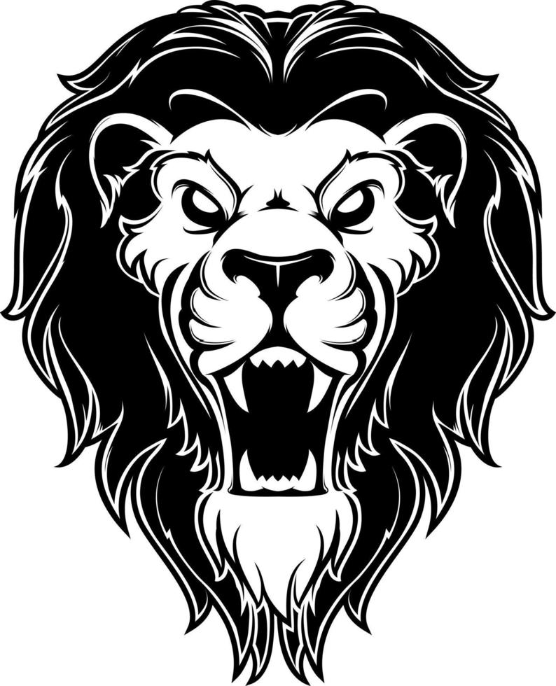 Roaring lion head mascot. Label. Logotype. Isolated on white background vector