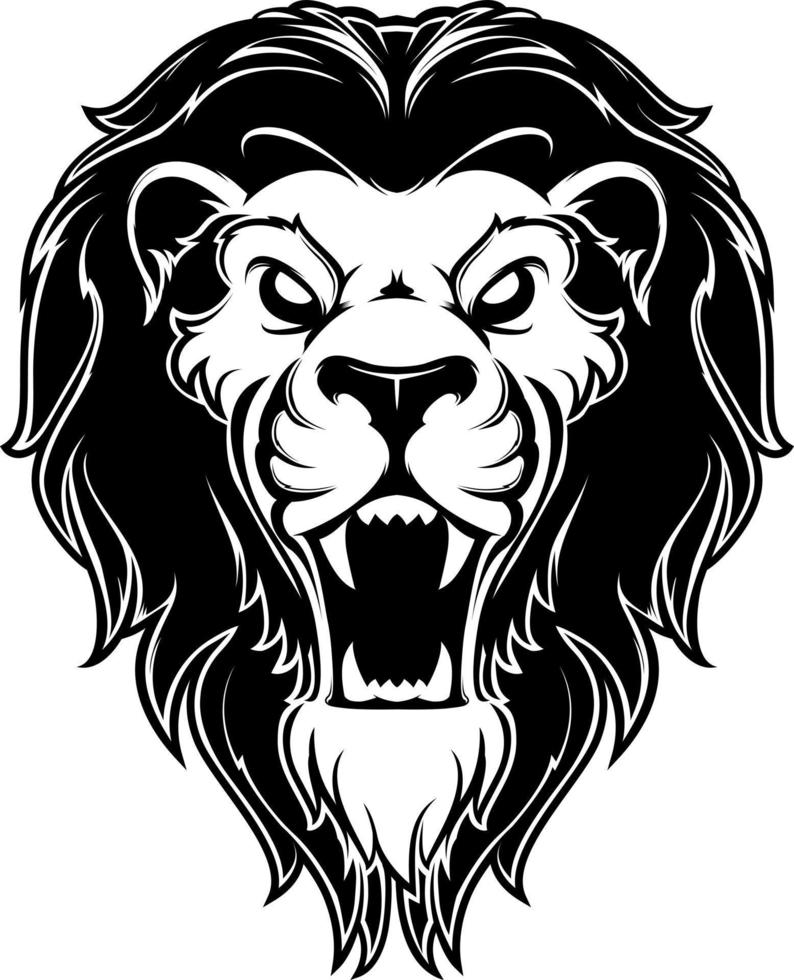 Roaring lion head mascot. Label. Logotype. Isolated on white background vector