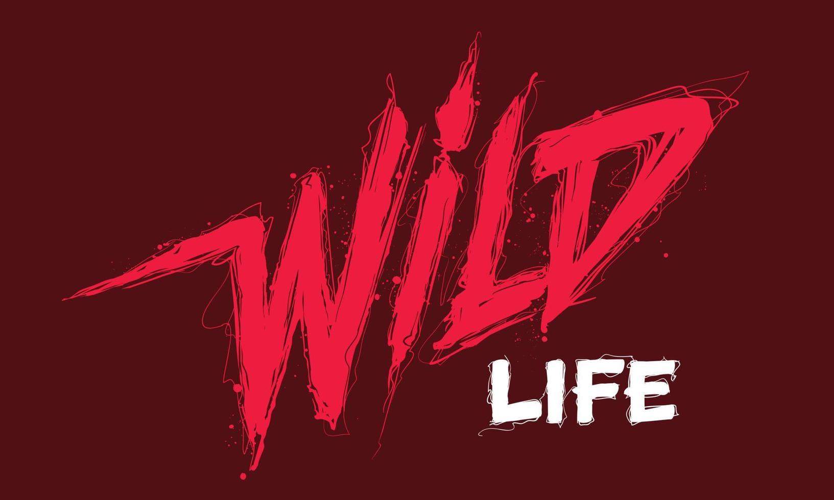 Wild life. Handwritten modern brush lettering vector