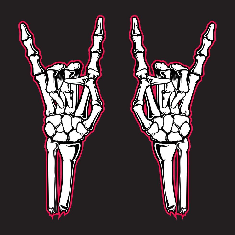 Horn sign. rock and roll hand gesture vector