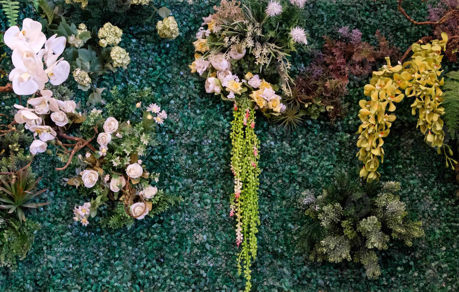 Artificial flower of the plant wall. photo