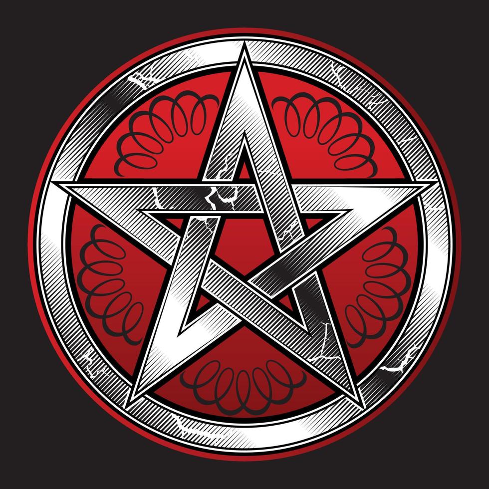 Vector Pentacle Sign. Pentagram Icon. Esoteric Symbol