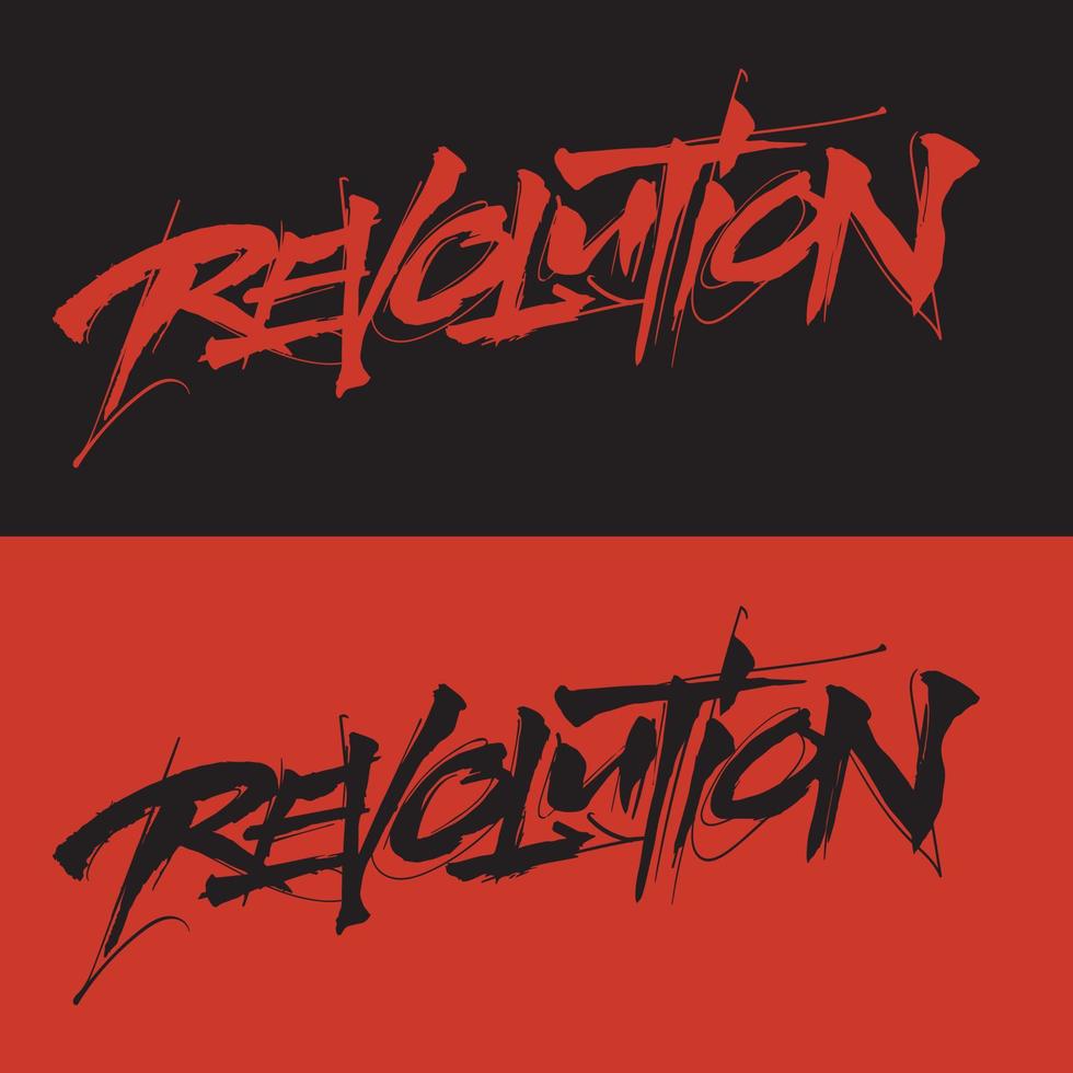 Revolution lettering text. modern calligraphy style vector illustration.