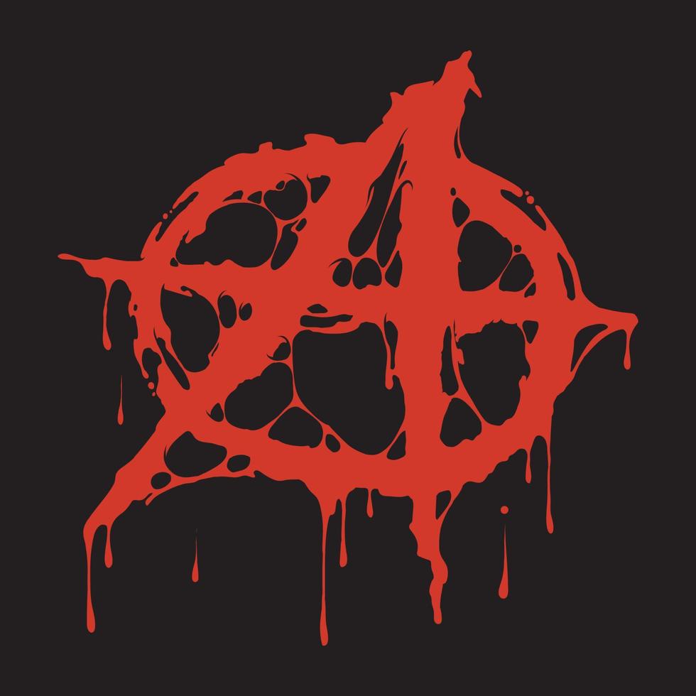 Grungy illustration of the anarchy symbol vector