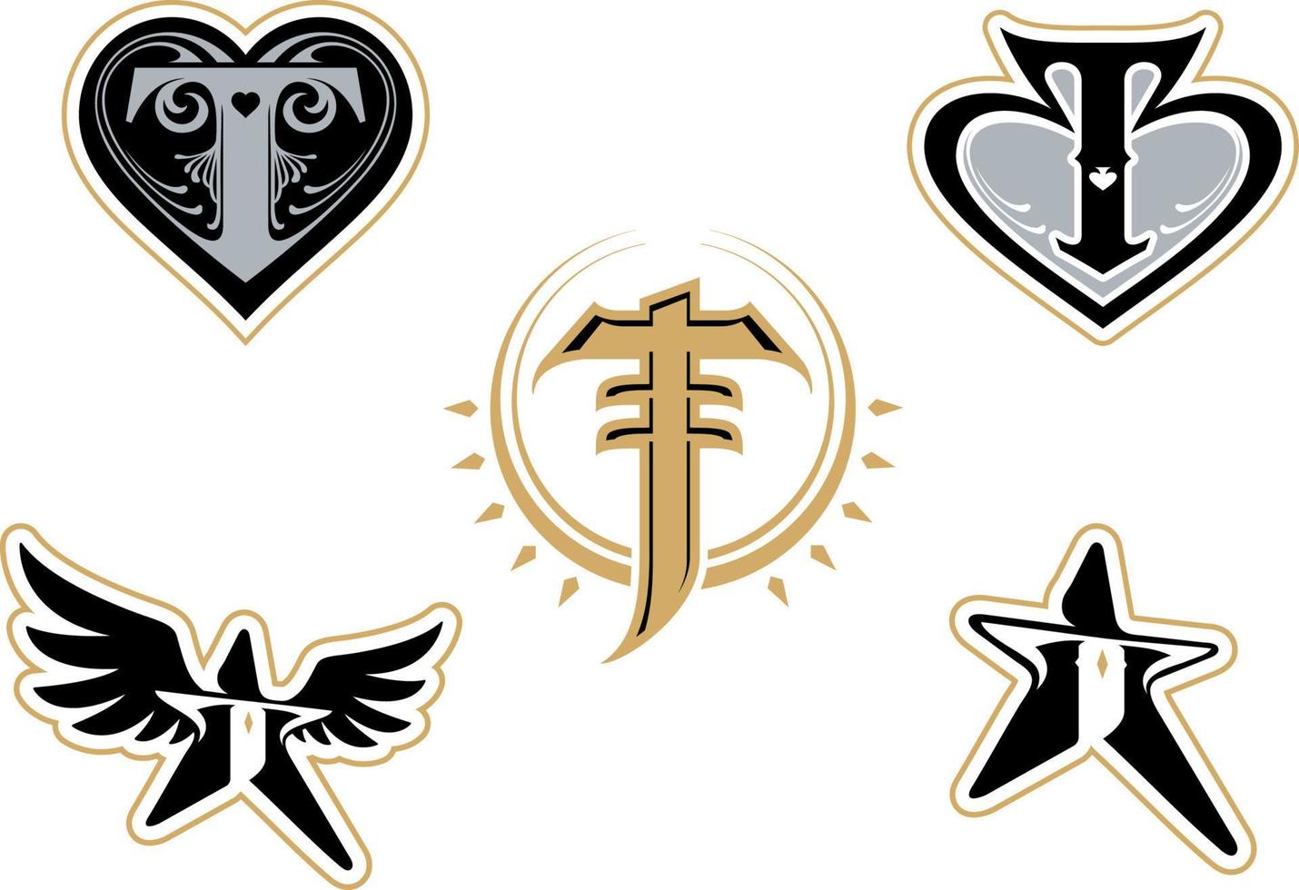 vector de diseño de plantilla de logotipo de letra t, emblema, diseño de concepto, símbolo creativo, icono