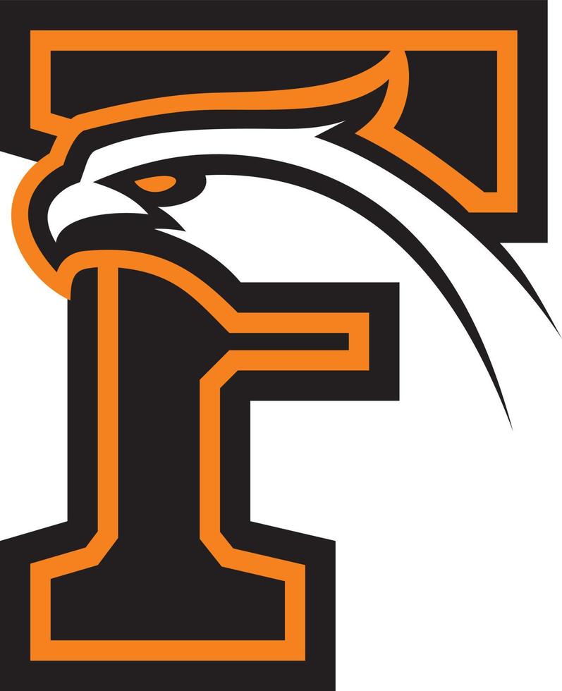 Letter F with eagle head. Great for sports logotypes and team mascots. vector