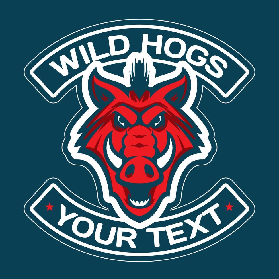 Wild hog head mascot vector