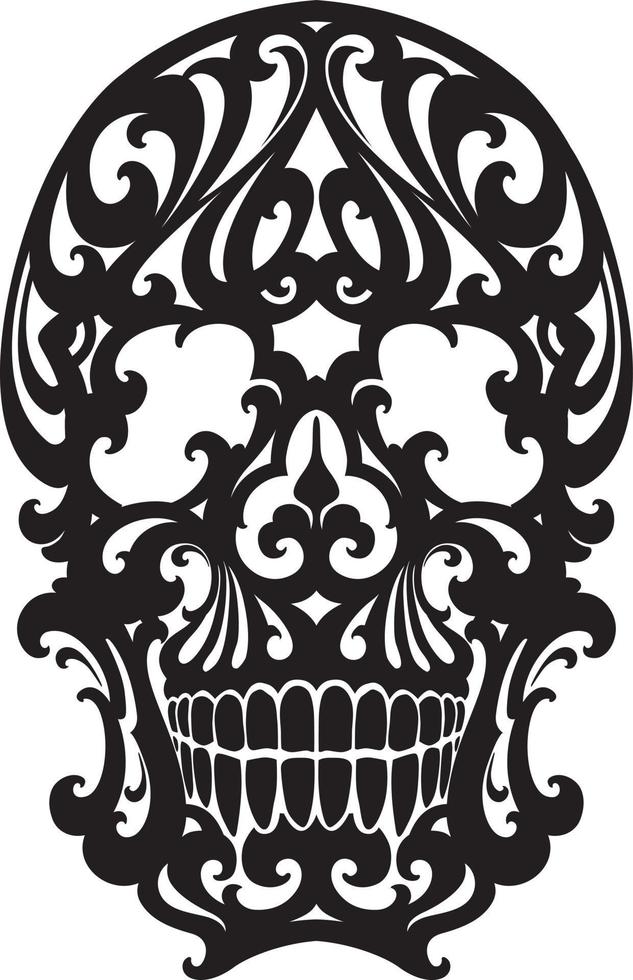 Skull illustration in art nouveau style isolated on white vector
