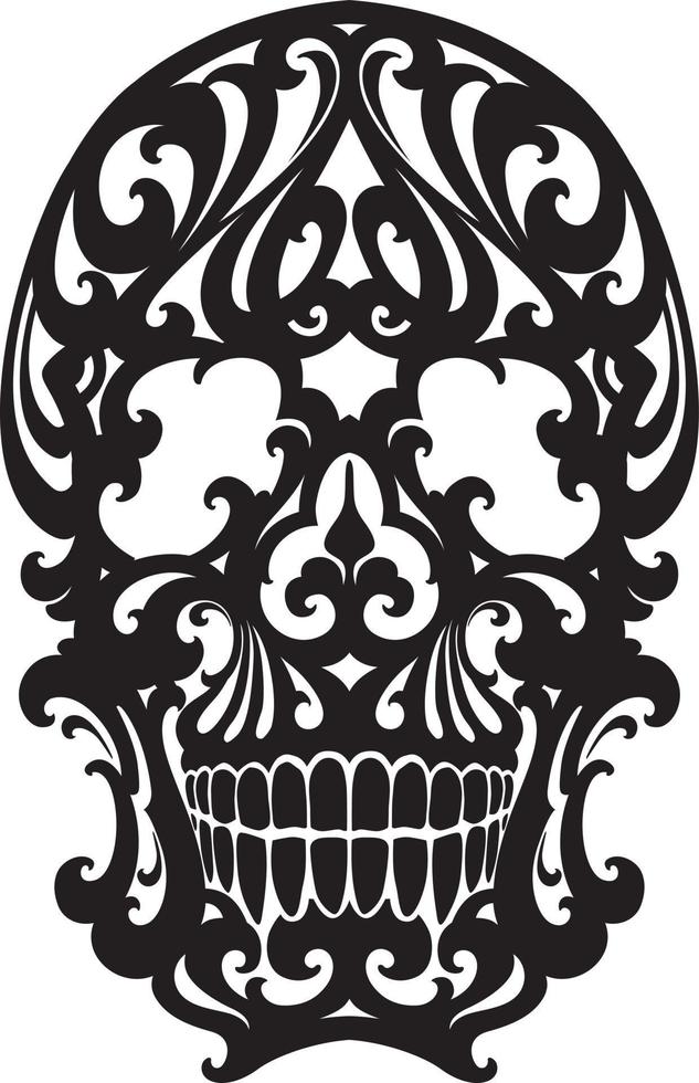 Skull illustration in art nouveau style isolated on white vector