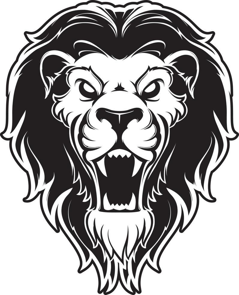Roaring lion head mascot. Label. Logotype. Isolated on white background vector