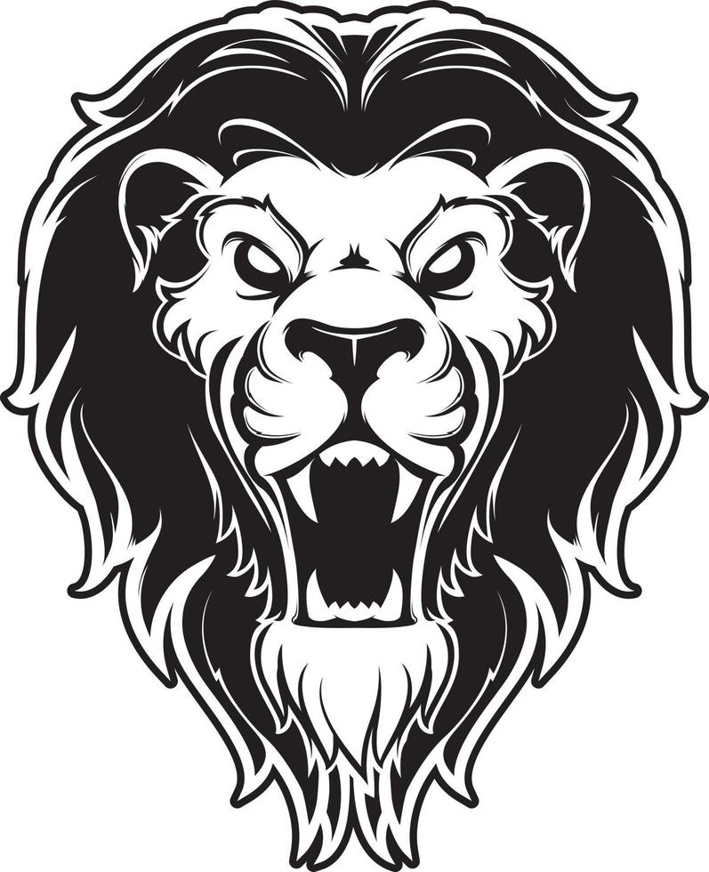 Roaring lion head mascot. Label. Logotype. Isolated on white background vector