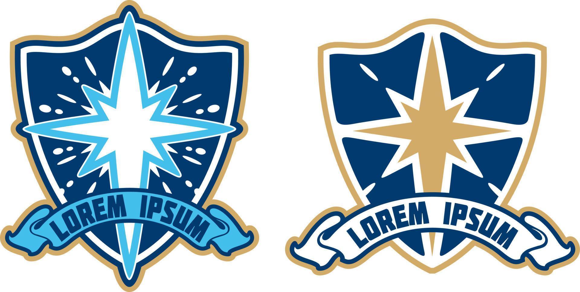 Star and shield logo vector