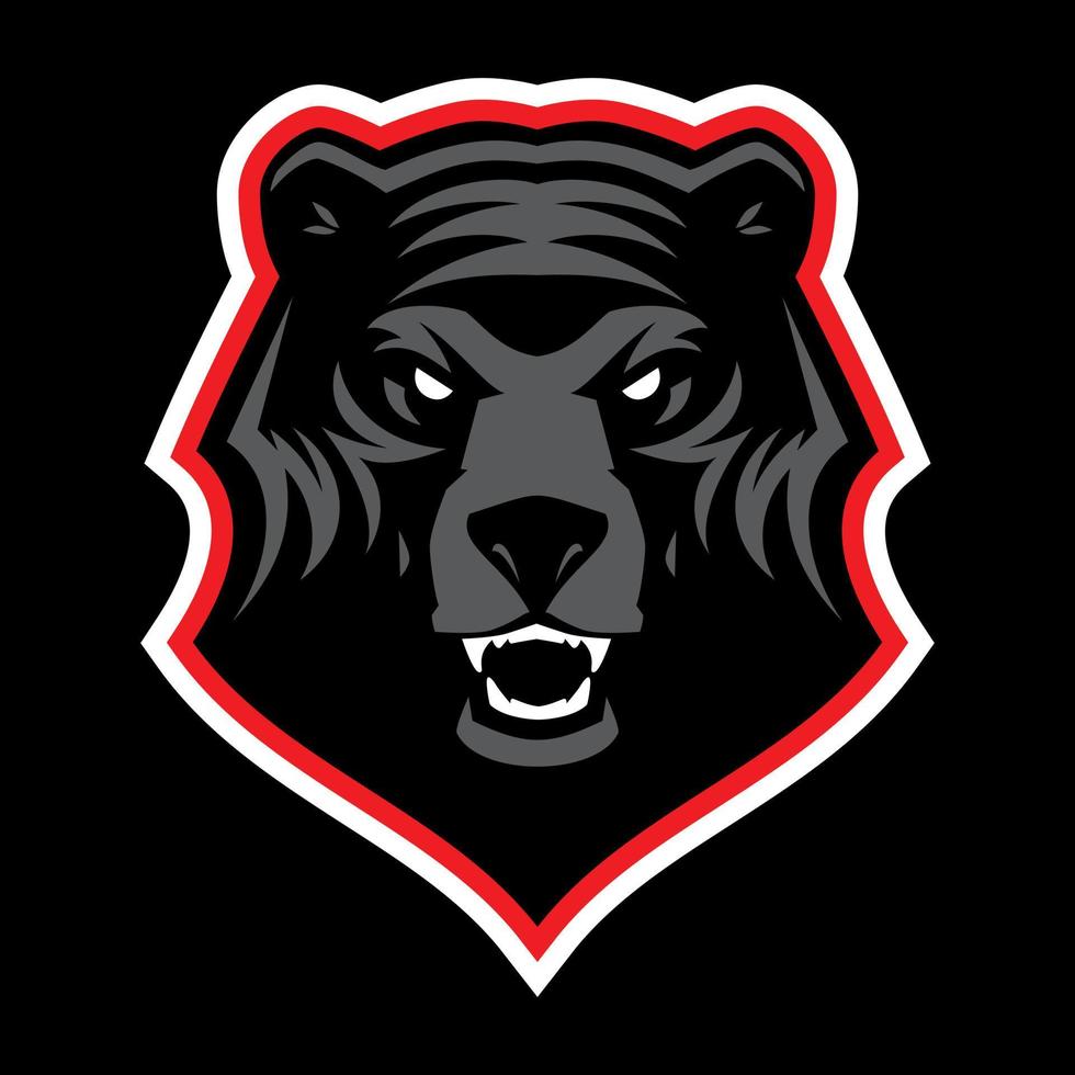 Grizzly bear head mascot, colored version. Great for sports logos vector