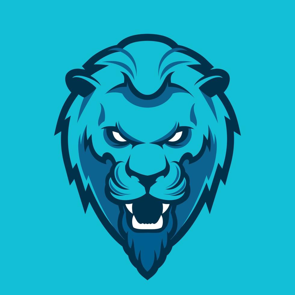 A Lion head logo. This is vector illustration ideal for a mascot and tattoo or T-shirt graphic.