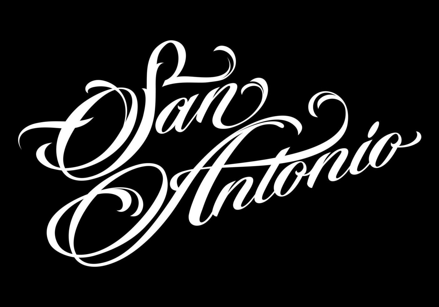 San Antonio tattoo lettering isolated on white vector