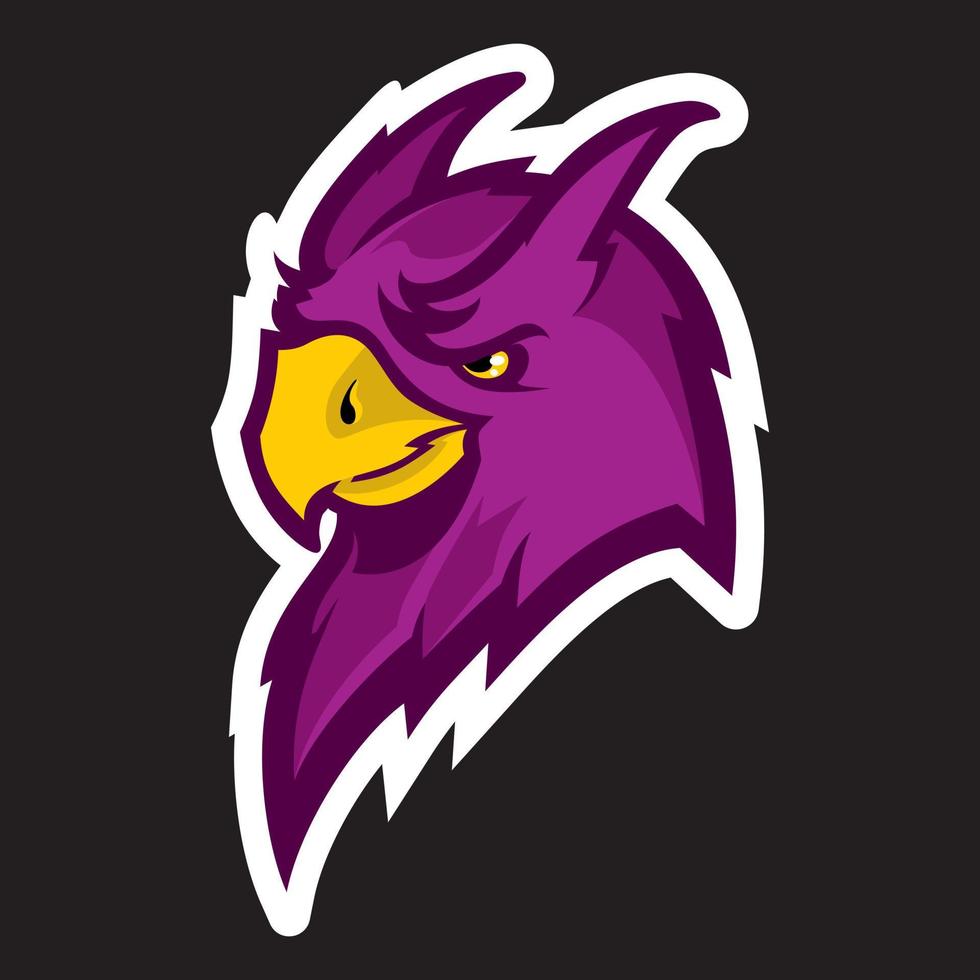 mascota de cabeza de loro estilo logo, versión coloreada. ideal para logotipos deportivos vector